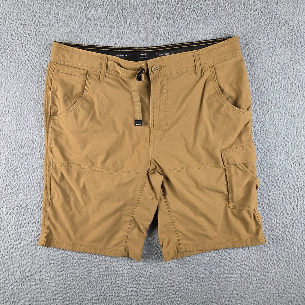Prana Shorts Mens 34x10 Brown Stretch Zion Cargo Hiking Belted Outdoor